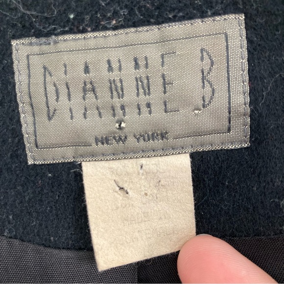 Vintage Dianne B New York black button-up wool pea coat- womens large - Picture 9 of 9